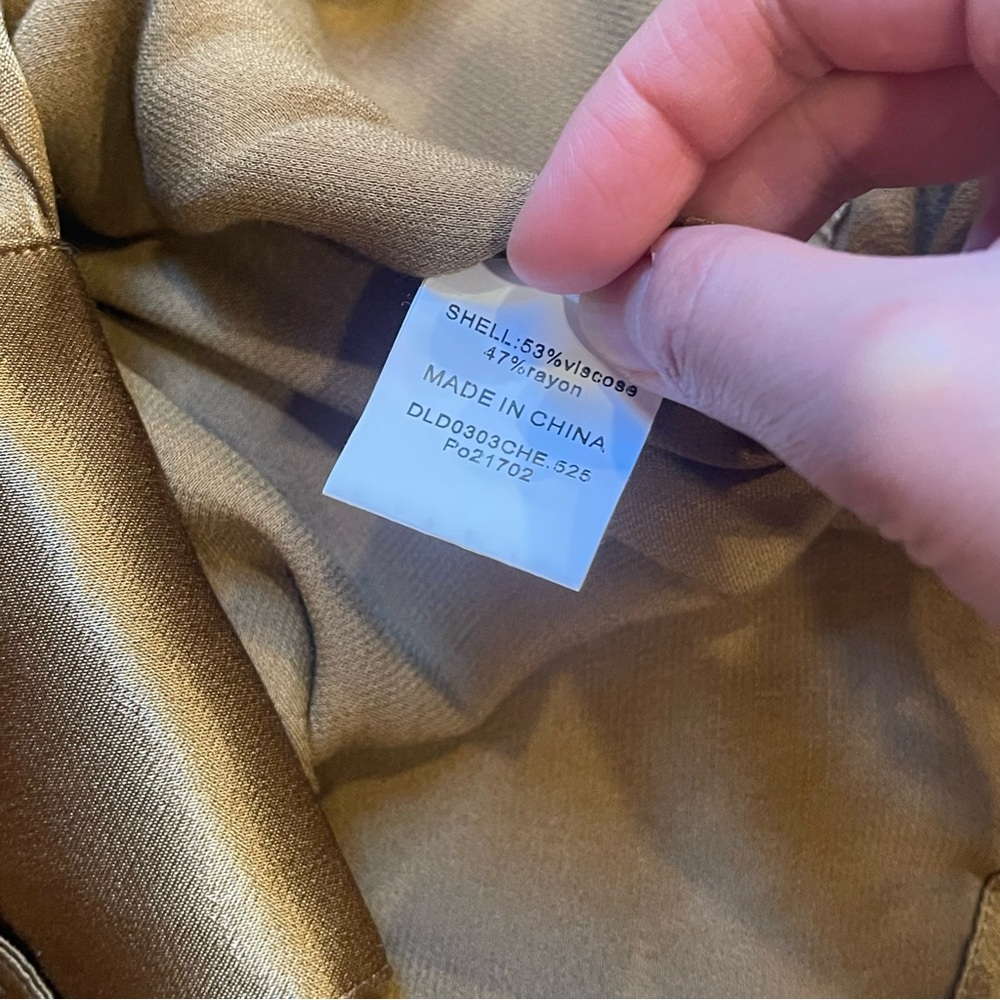 DISSH Simone Pearl Satin Shirt in Golden Olive Chartreuse Size 6 - Picture 16 of 16